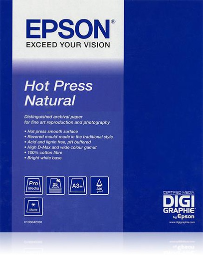 Epson Pap Hot Press Natural 44" (1.118x15.2m) 300g (S042325)