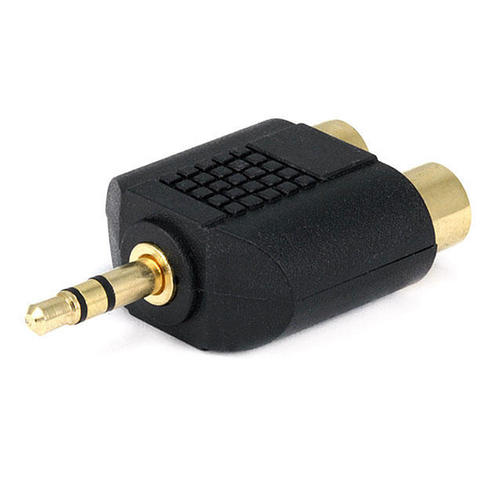 Prise stéréo de 3.5mm vers un adaptateur splitter à double prise RCA, plaquée or