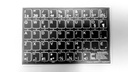 Autocollants pour clavier Francais Canadien opaque 11X13MM blanc sur noir
