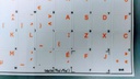 Autocollants pour clavier Francais Canadien sur fond transparent 14X14MM orange