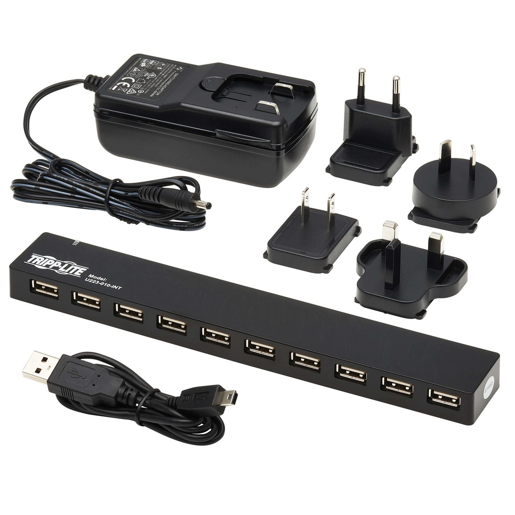 TRIPP LITE TRIPP LITE 10PORT USB HUB W/ POWER/INT PLUG ADAPTER U223-010-INT