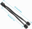 Câble d'alimentation double 6 broches femelle vers 8 broches mâle GPU pour conversion d'alimentation de carte graphique dans les ordinateurs de bureau – 22,5 cm / 8.8 in/8,8 po