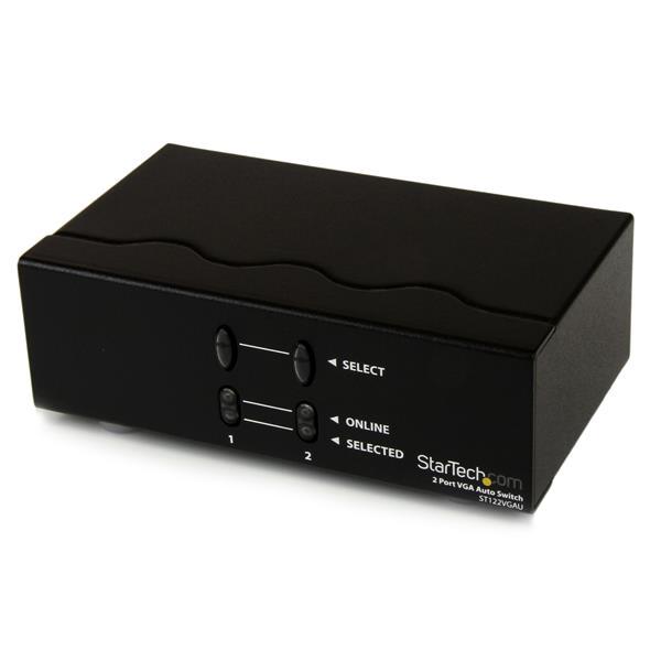 StarTech.com 2 Port VGA Auto Switch, VGA, VGA, HD15, Black, 250 MHz, 182 mm