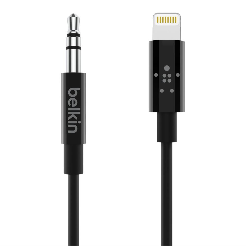 Belkin AV10172BT06-BLK, 1.8m, Black, 3.5mm to Lightning