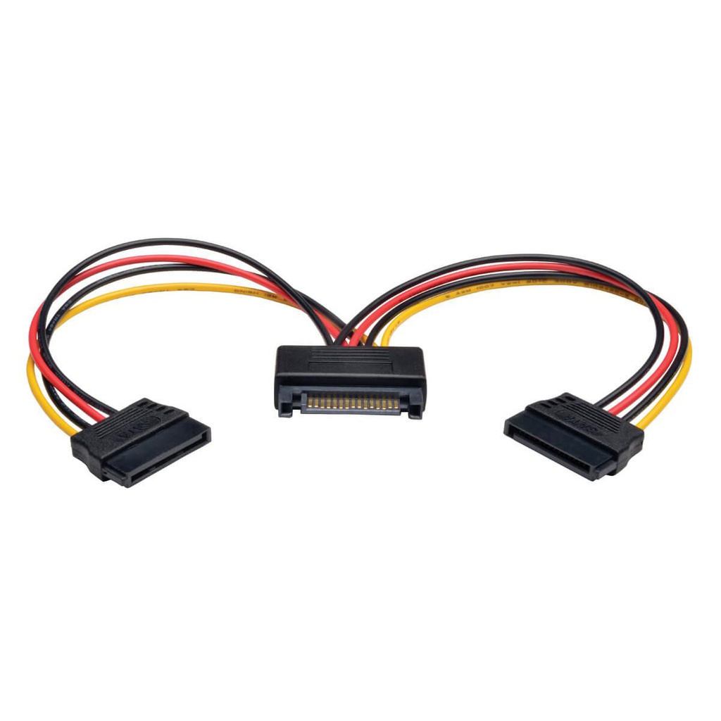 Tripp Lite 15-Pin SATA Power Y Cable - M/2xF, 18 AWG, 6-in. (15.24 cm)