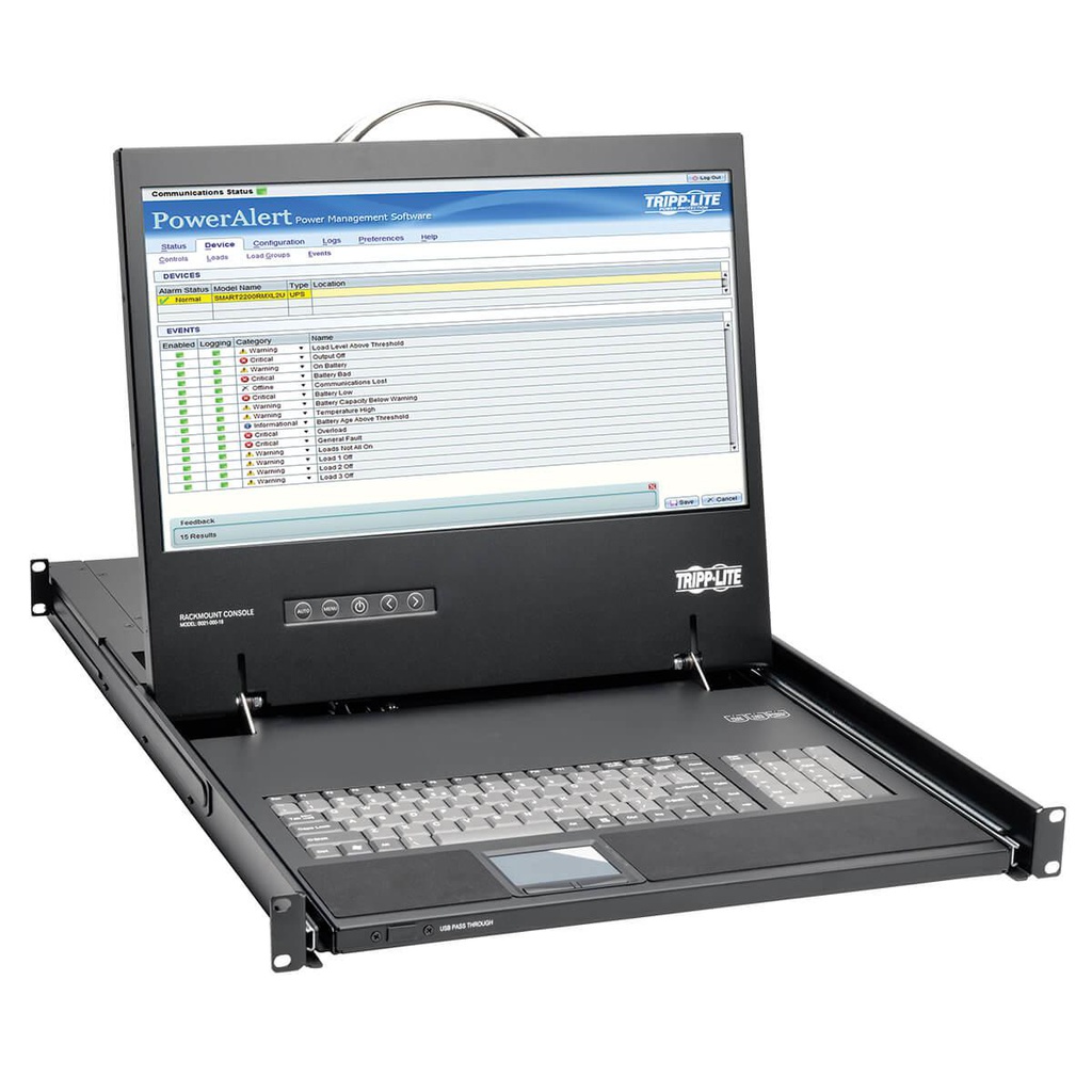 Tripp Lite Console de montage en rack 1U avec 19 pouces. LCD, DVI ou VGA