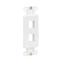 Tripp Lite Center Plate Insert, Decora Style - Vertical, 2 Ports (N042D-002V-WH)