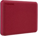 Toshiba 2 TB, USB 3.0, 5 Gb/s, 78 x 109 x 14 mm, 149 g, Red (HDTCA20XK3AA)