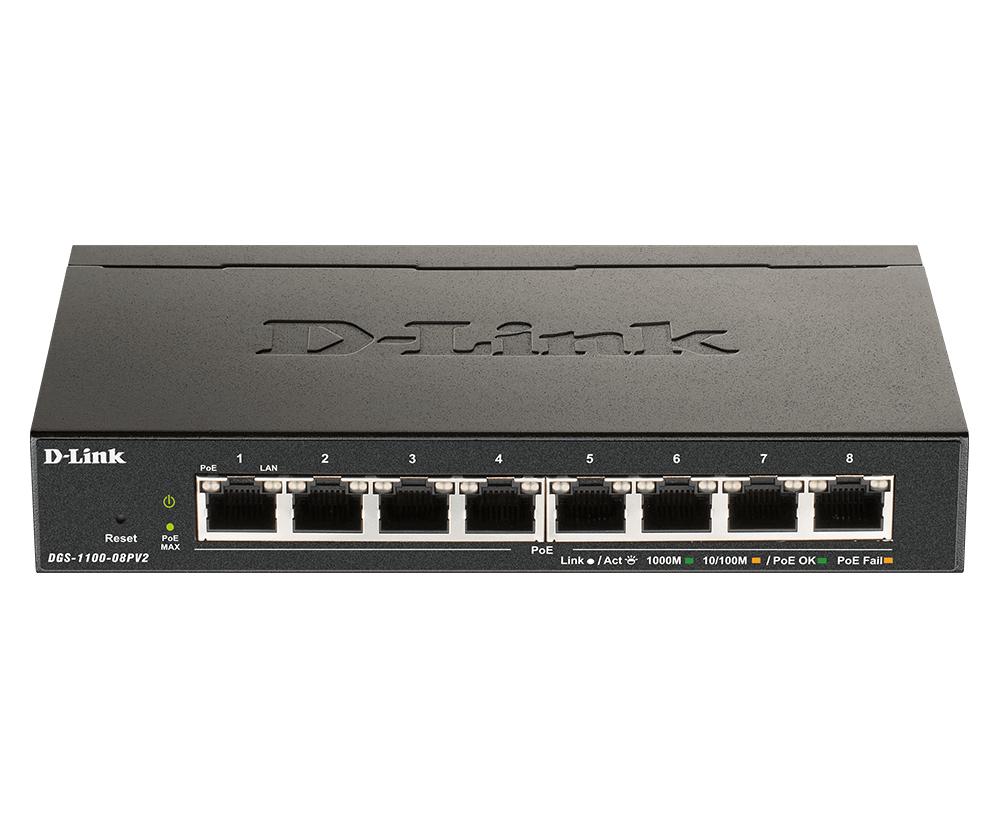 D-Link 8-Port Gigabit PoE Smart Managed Switch (DGS-1100-08PV2)