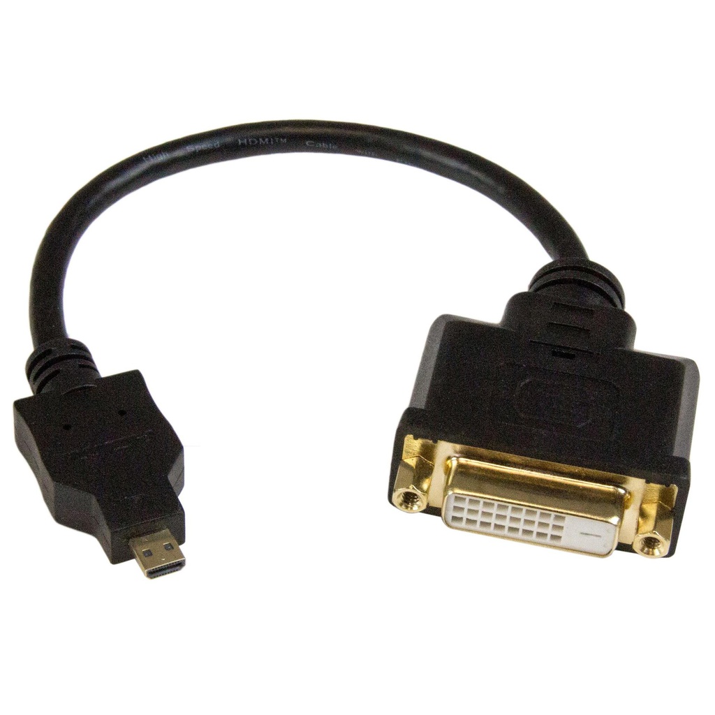 StarTech.com Micro HDMI - DVI-D, 0.2 m, PVC, 30/32 AWG, 44 g (HDDDVIMF8IN)