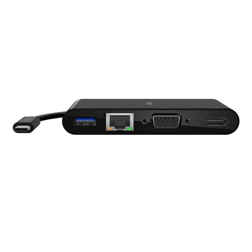 Belkin USB-C, Gigabit Ethernet, USB-A, VGA, HDMI, noir (AVC005BK-BL)