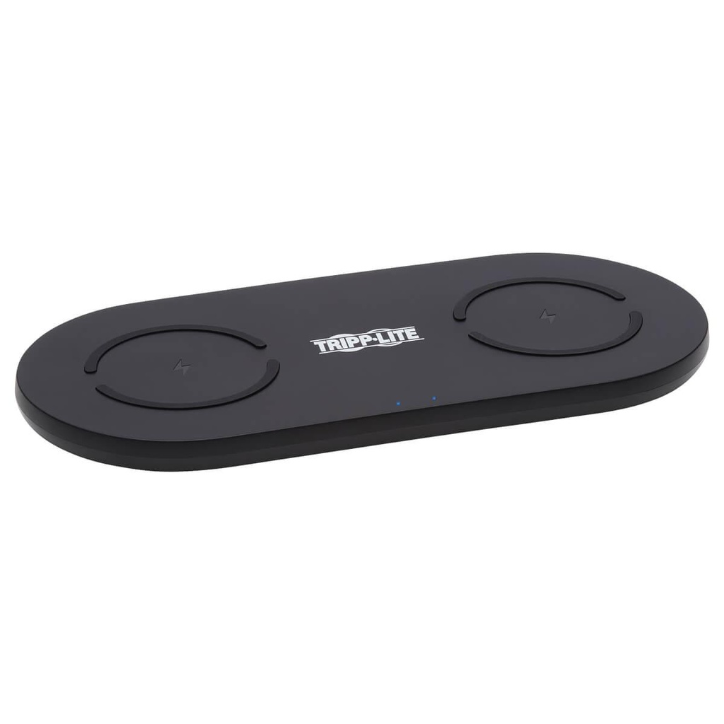 Tripp Lite Dual Wireless Charging Pad, Qi-Certified, Black (U280-Q02FL-BK)