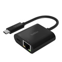 Belkin Adaptateur USB-C vers Ethernet + charge, 1000 Mbps, noir (INC001BTBK)