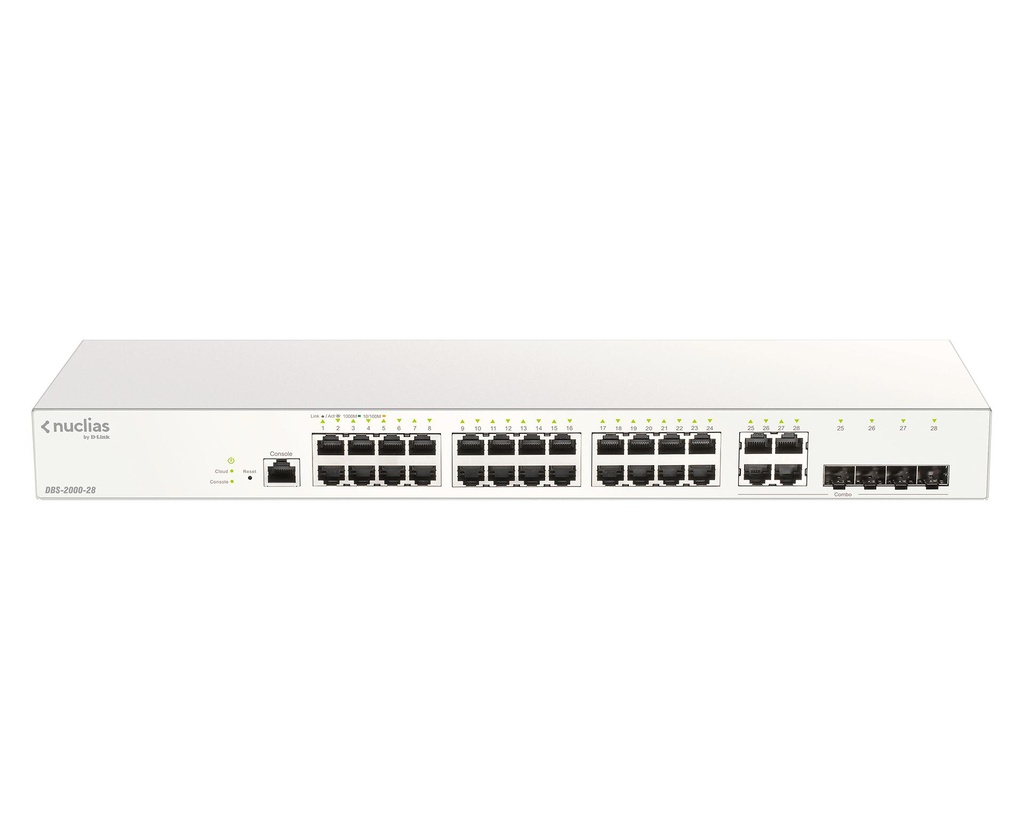 D-Link DBS-2000-28, Managed, L2, Gigabit Ethernet (10/100/1000), Rack mounting