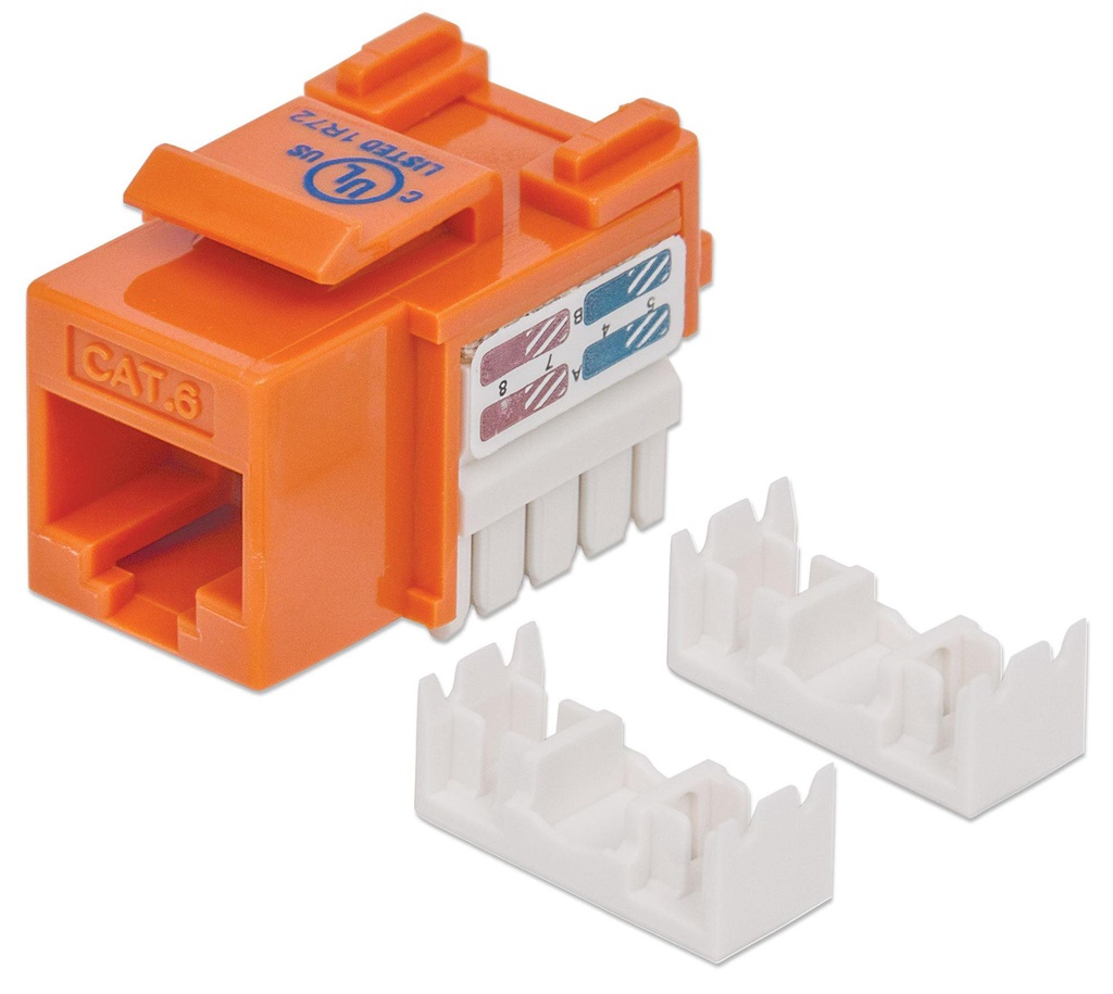 Intellinet Keystone Jack, Cat6, UTP, Punch-down, Orange (210775)