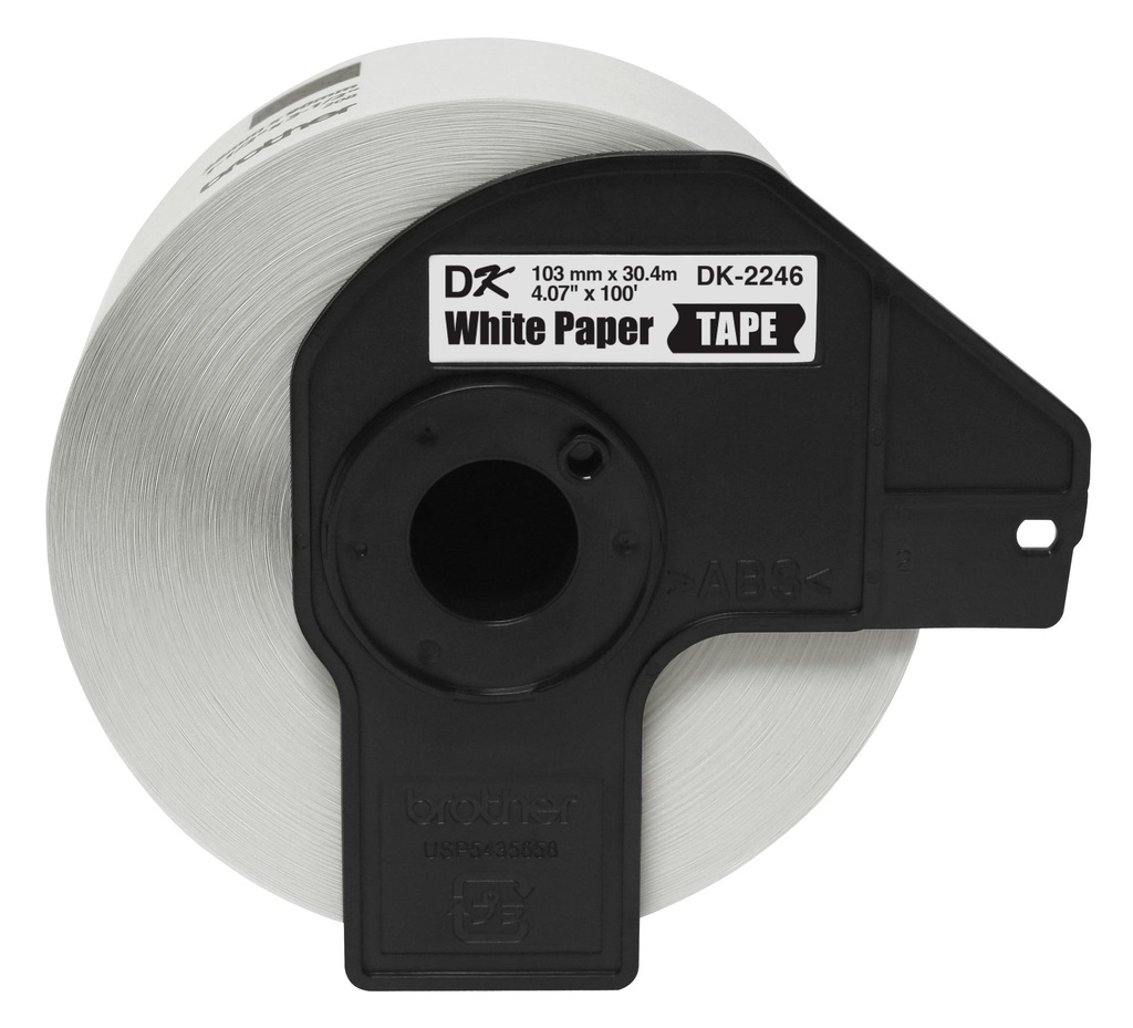 Brother Continuous Paper Tape, 103 mm x 30.4 m, Black on White (DK2246)
