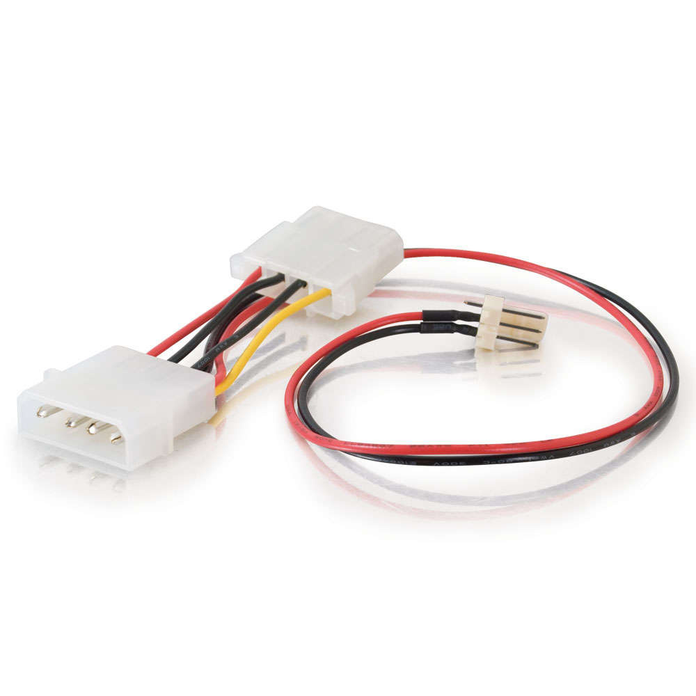 6in 3-pin Fan to 4-pin Pass-Through Power Adapter Cable