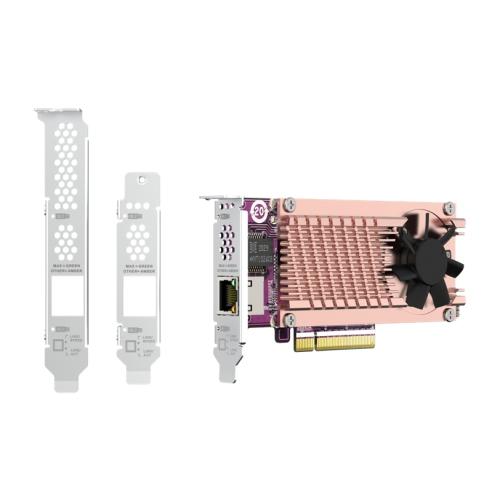 QNAP QM2 CARD, M.2, PCIe, Low-profile, PCI 3.0, RJ-45, Silver (QM2-2P10G1TB)