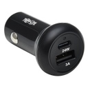 Tripp Lite U280-C02-24W-1B, Auto, Allume-cigare, 12 V, Noir