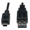 Tripp Lite UR030-006, 1,83 m, USB A, Mini-USB B, USB 2.0, Mâle/Mâle, Noir