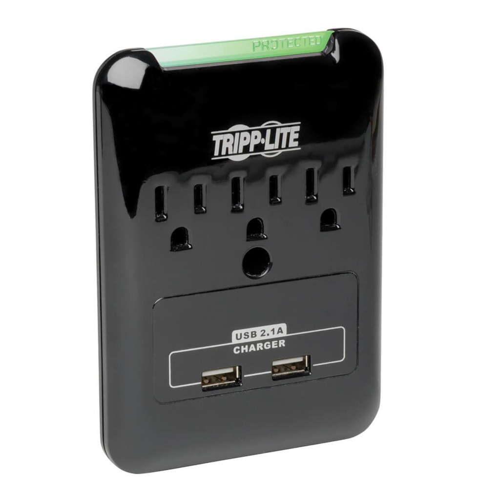 Tripp Lite 3 Outlet, Direct Plug-In, 540 Joules, 2.1 amp USB Charger (SK30USB)