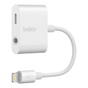 Belkin 3.5 mm + Lightning to Lightning adapter, 2.4A, white (F8J212BTWHT)