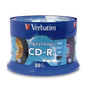 Verbatim Digital Vinyl CD-R™ 80MIN 700MB 52X 50pk Spindle (94587)