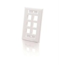 C2G 6-Port Multimedia Keystone Wall Plate - White (03414)