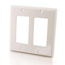 C2G Decorative Dual Gang Wall Plate - White (03728)