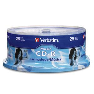 Verbatim Music CD-R 80MIN 700MB 40X 25pk Spindle (96155)