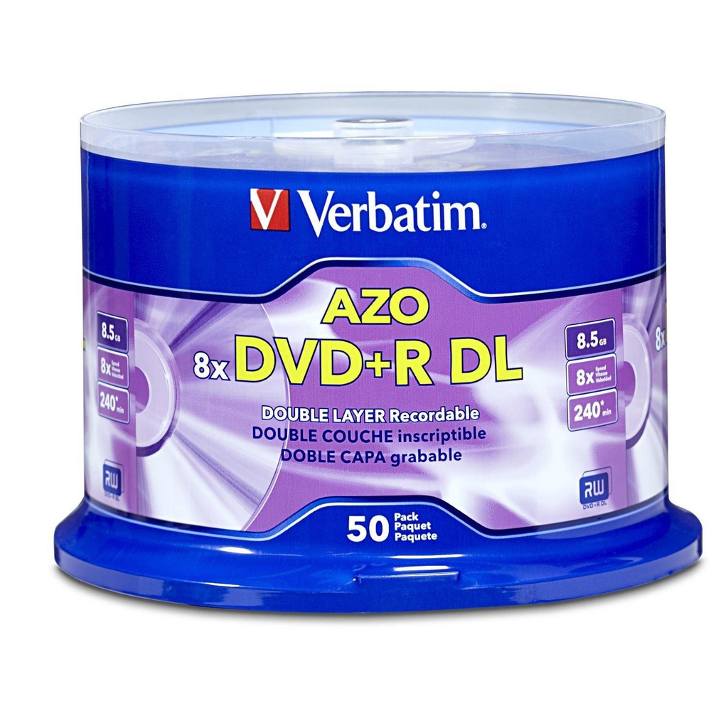 Verbatim DVD+R DL 8,5 Go 8X 50 paquets (97000)