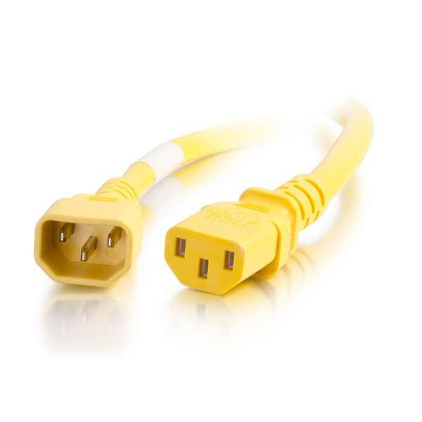 C2G C14 IEC - C13 IEC, 0.6m, AWG 18, Yellow (17484)