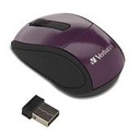 Verbatim Wireless Mini Travel Mouse, USB 2.0, Purple (97473)