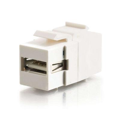 C2G Snap-In USB A/B Female Keystone Insert Module, White (28751)