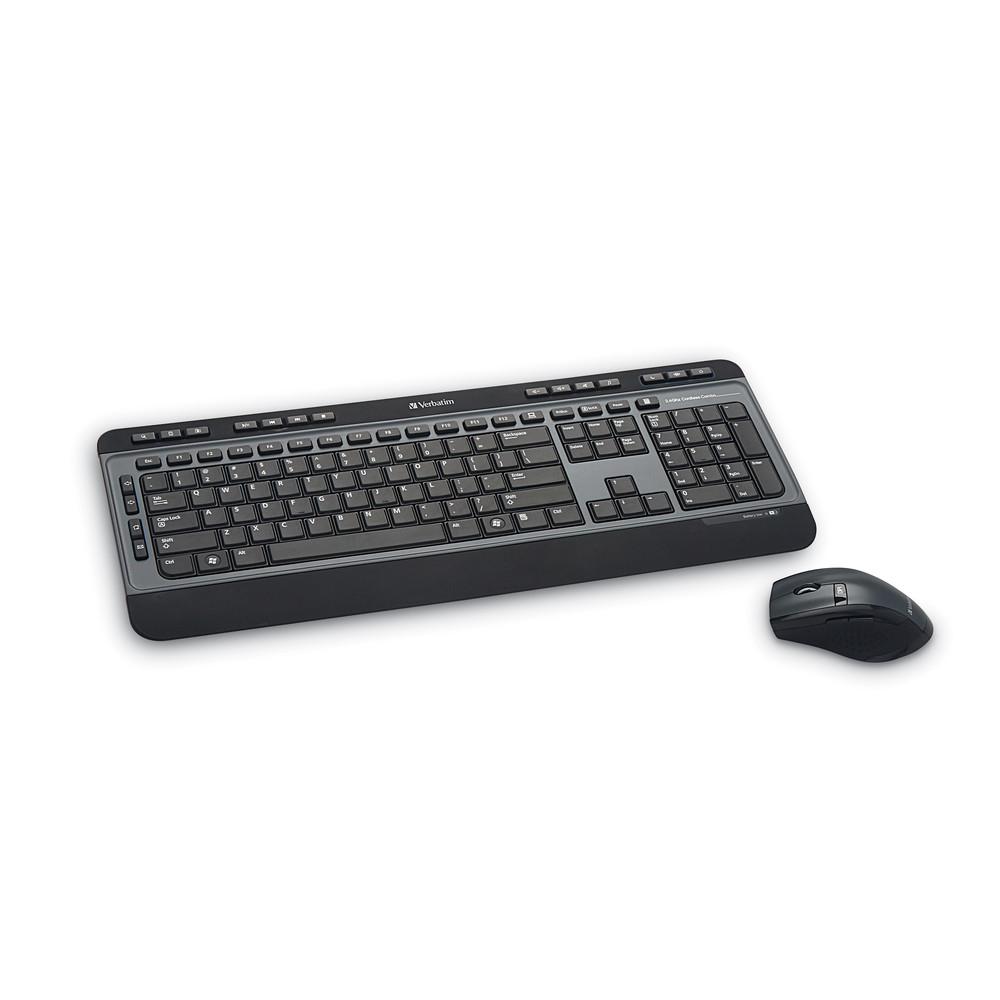 Verbatim Wireless Keyboard, 6-Button Mouse Combo, Black, USB Type-A (99788)