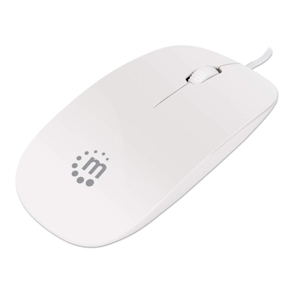 Manhattan 177627, Ambidextre, Optique, USB Type-A, 1000 DPI, Blanc