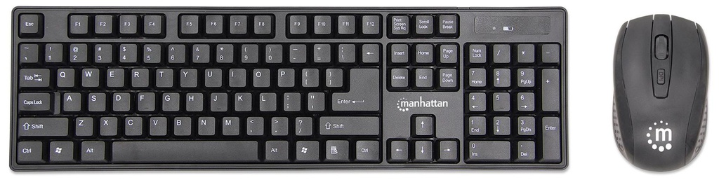 Manhattan 178990, Full-size (100%), RF Wireless, Black, Mouse included