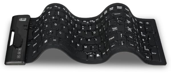 Adesso AKB-222UB, Mini, Avec fil, USB, QWERTY, Noir