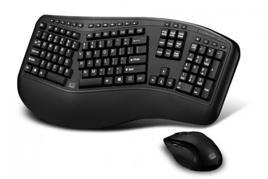 Adesso Tru-Form 1500 - 2.4GHz Wireless Ergonomic Keyboard &amp; Mouse Combo