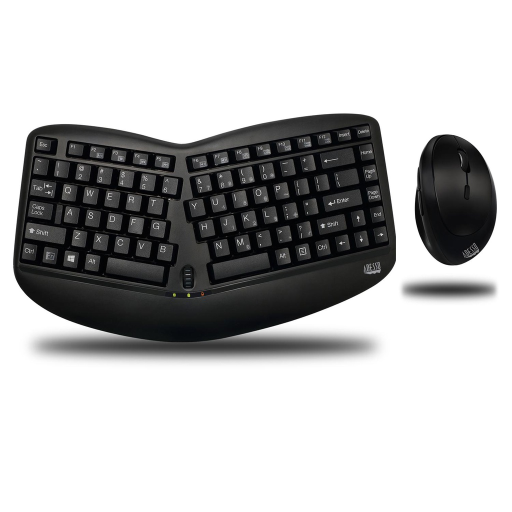 Adesso Tru-Form Media 1150 - Wireless Ergo Mini Keyboard &amp;amp; Mouse