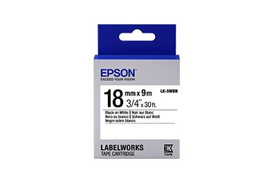 Epson 3/4" Noir sur Blanc (LK-5WBN)