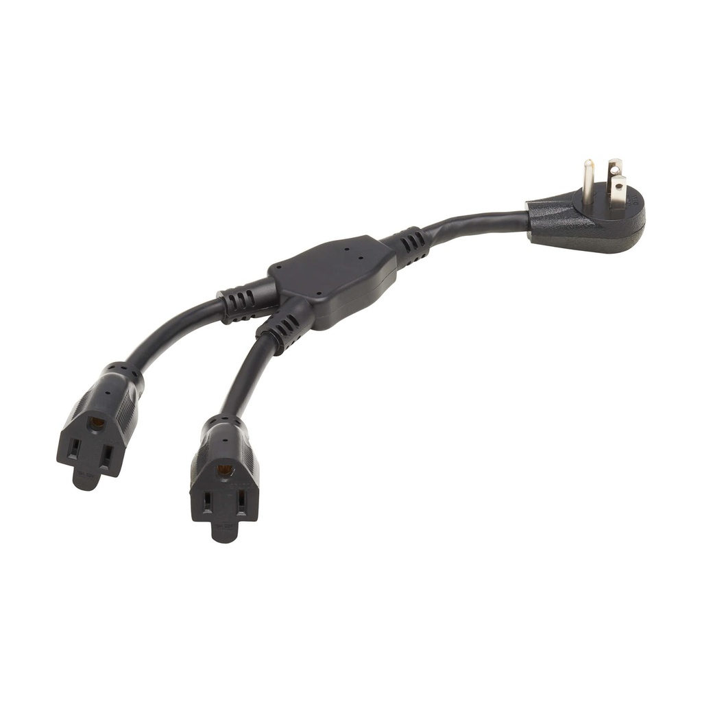 Tripp Lite P024-001-15D-2, 0,3 m, NEMA 5-15P, 2 x NEMA 5-15R, SJT, 125 V, 15 A