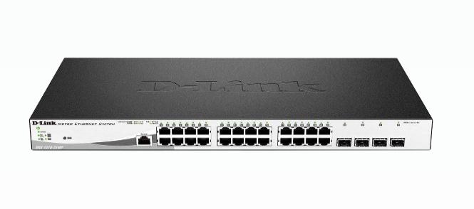 D-Link 24 10/100/1000BASE-T, PoE, 4 SFP, 56 Gbps, 41.7 Mbps, 440x210x44 mm