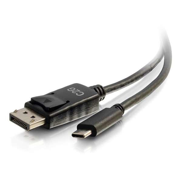C2G Câble adaptateur USB-C vers DisplayPort™ 4K 30 Hz 0,3 m - Noir (C2G30143)