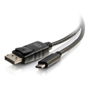 C2G Câble adaptateur USB-C vers DisplayPort™ 4K 30 Hz 0,3 m - Noir (C2G30143)