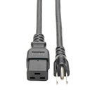 Tripp Lite P034-010, 3,05 m, Coupleur C19, NEMA 5-15P, SJT, 125 V, 15 A