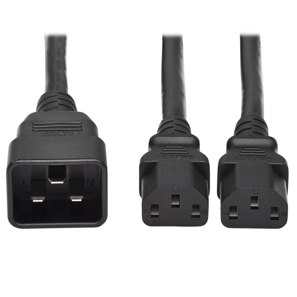 Tripp Lite P032-002-2C13, 0,61 m, Coupleur C13, Coupleur C20, 100 - 250 V, 15 A