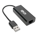 Tripp Lite USB 2.0 Ethernet NIC Adapter - 10/100 Mbps, RJ45, Black (U236-000-R)