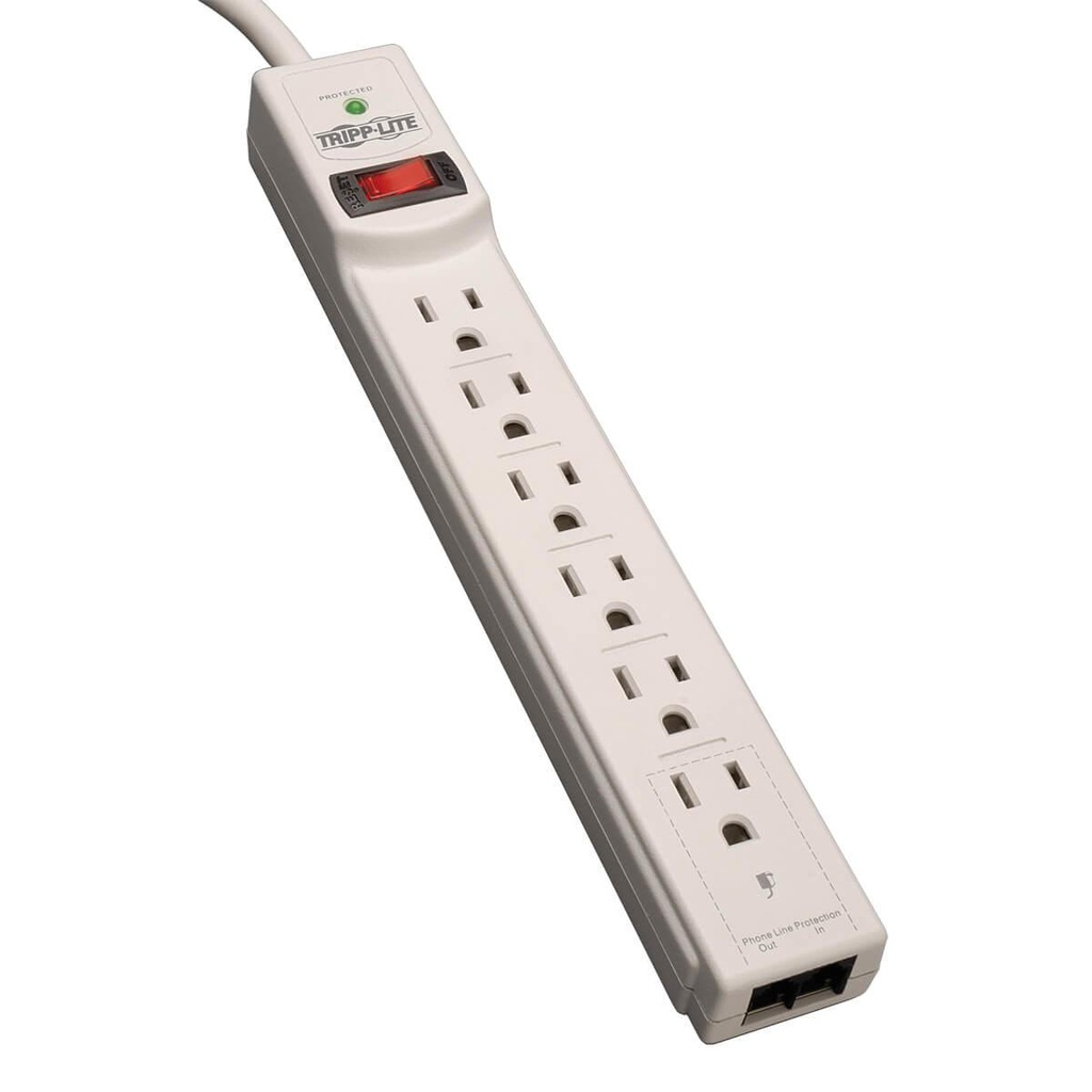 Tripp Lite TLP608TEL, 990 J, 6 sortie(s) CA, NEMA 5–15R, 120 V, 60 Hz, 15 A