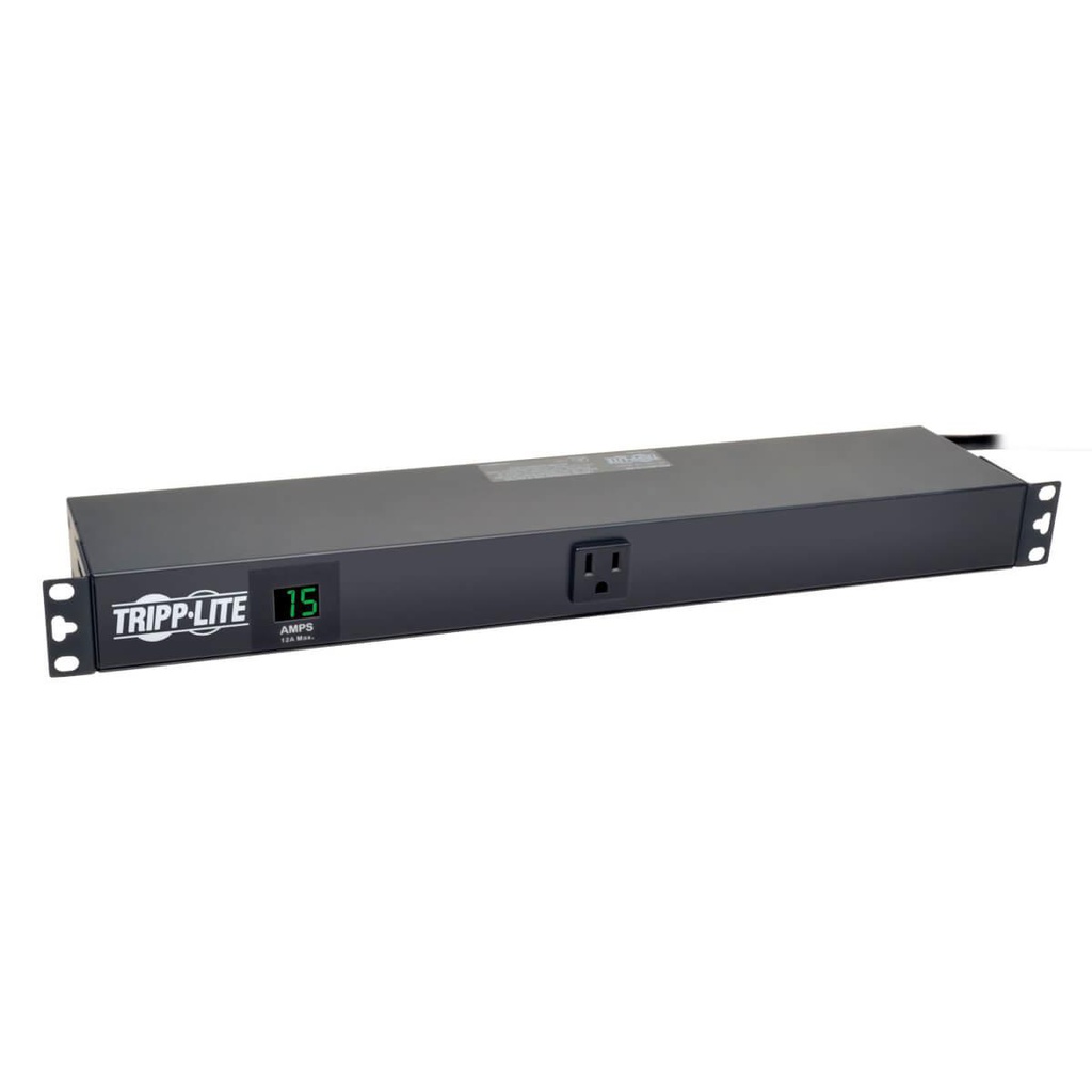 Tripp Lite PDUMH15-RA, Avec mesure en ligne, 1U, horizontale, Métal, Noir, LCD